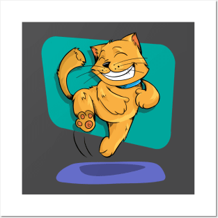 Jumping Golden Brown Cat Posters and Art